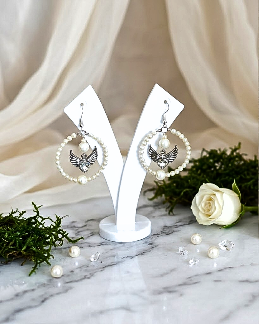 Angel Pearl Hoop Earrings