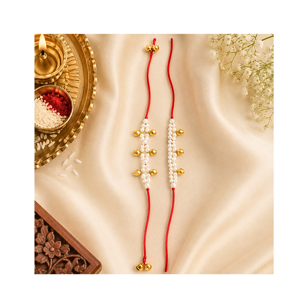 Elegant Bhai Bhabhi Rakhi Set