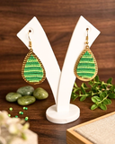 Emerald Dewdrop Beaded Earrings