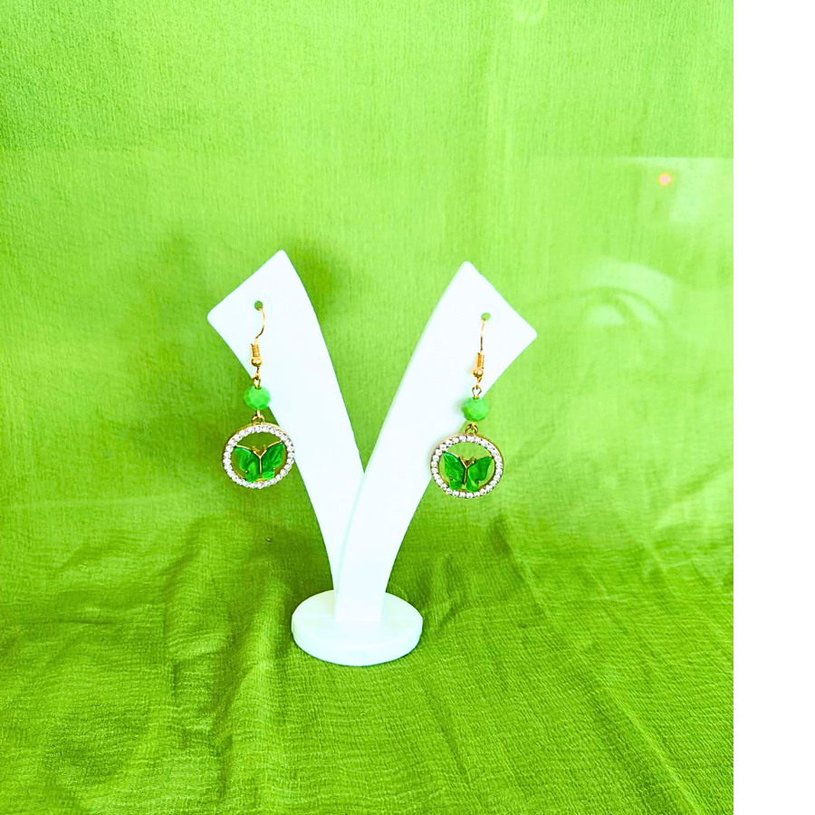 Emerald Flutter Earrings