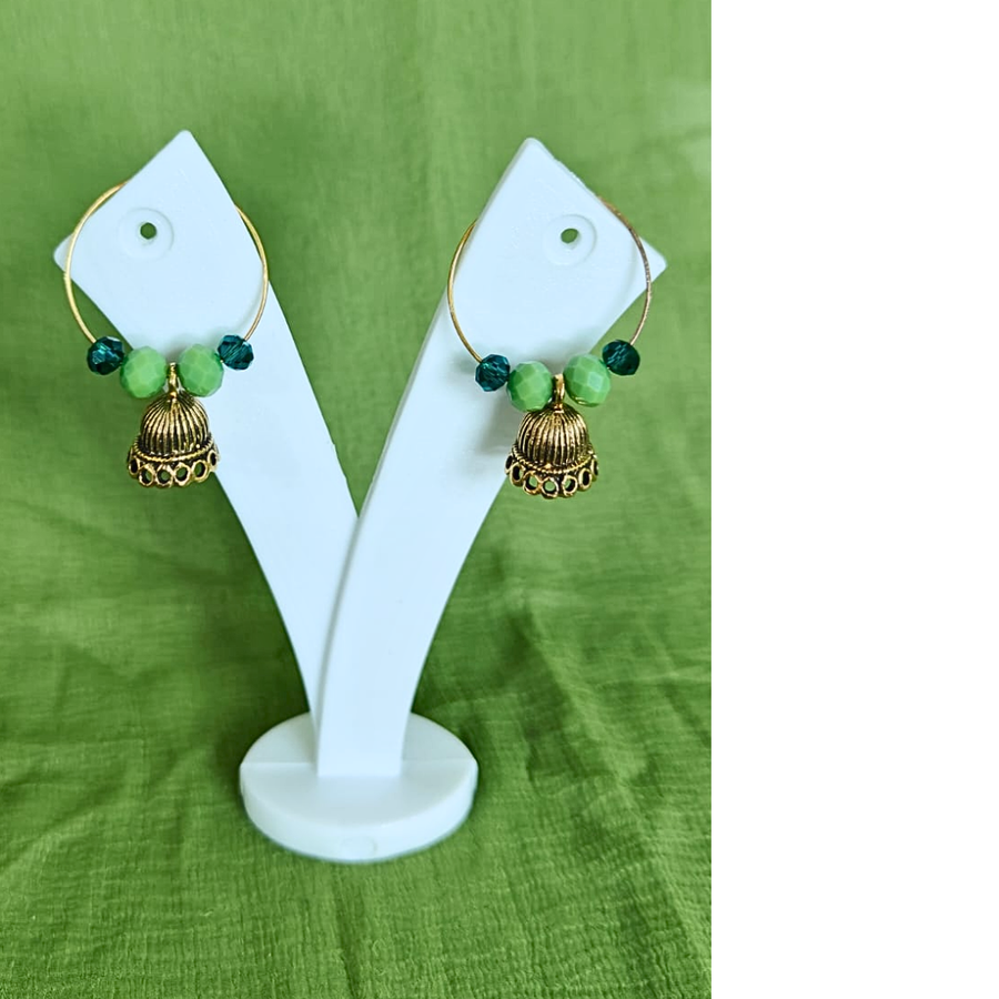 Emerald Saaz Jhumki Hoops
