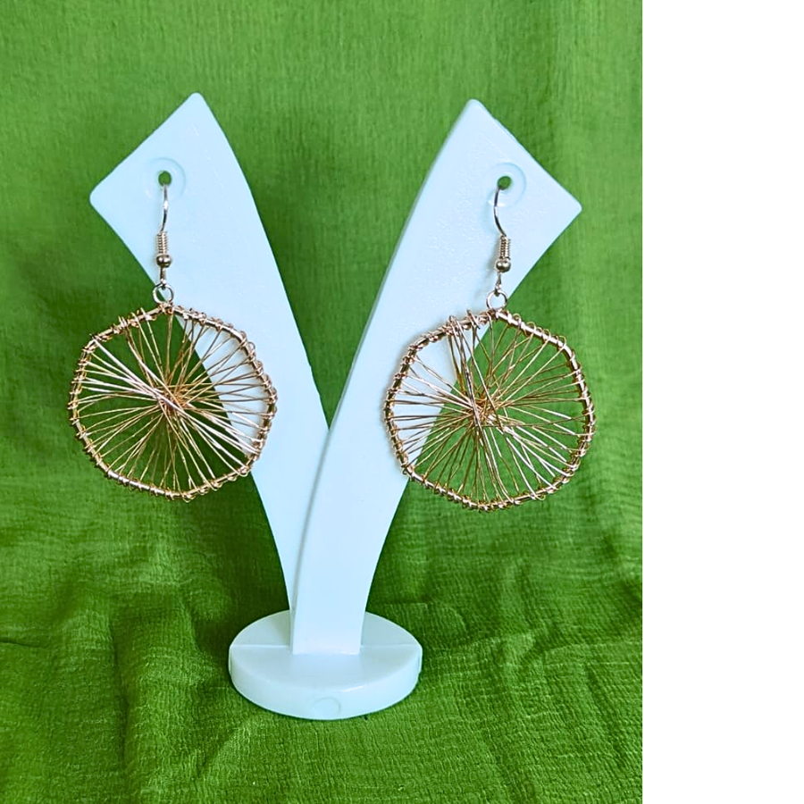 Golden Aura Handwoven Earrings