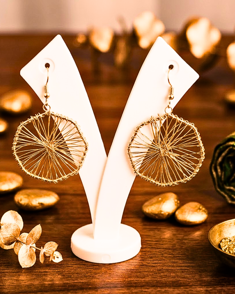 Golden Aura Handwoven Earrings