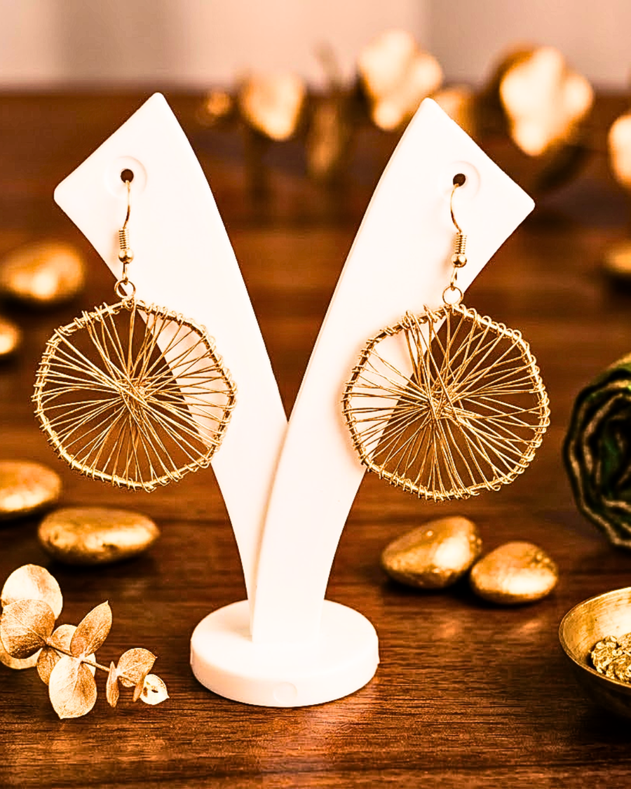 Golden Aura Handwoven Earrings