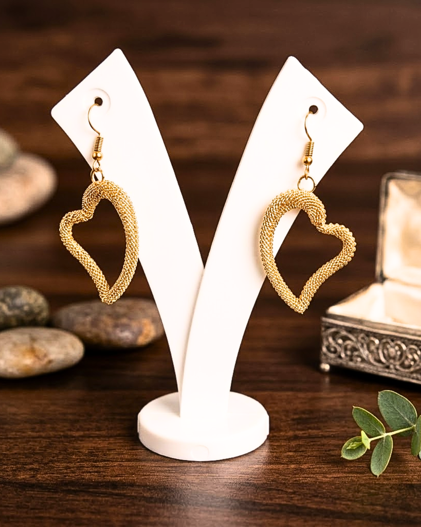 Golden Heart Glow Earrings