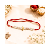 Golden Heart Pearl Rakhi