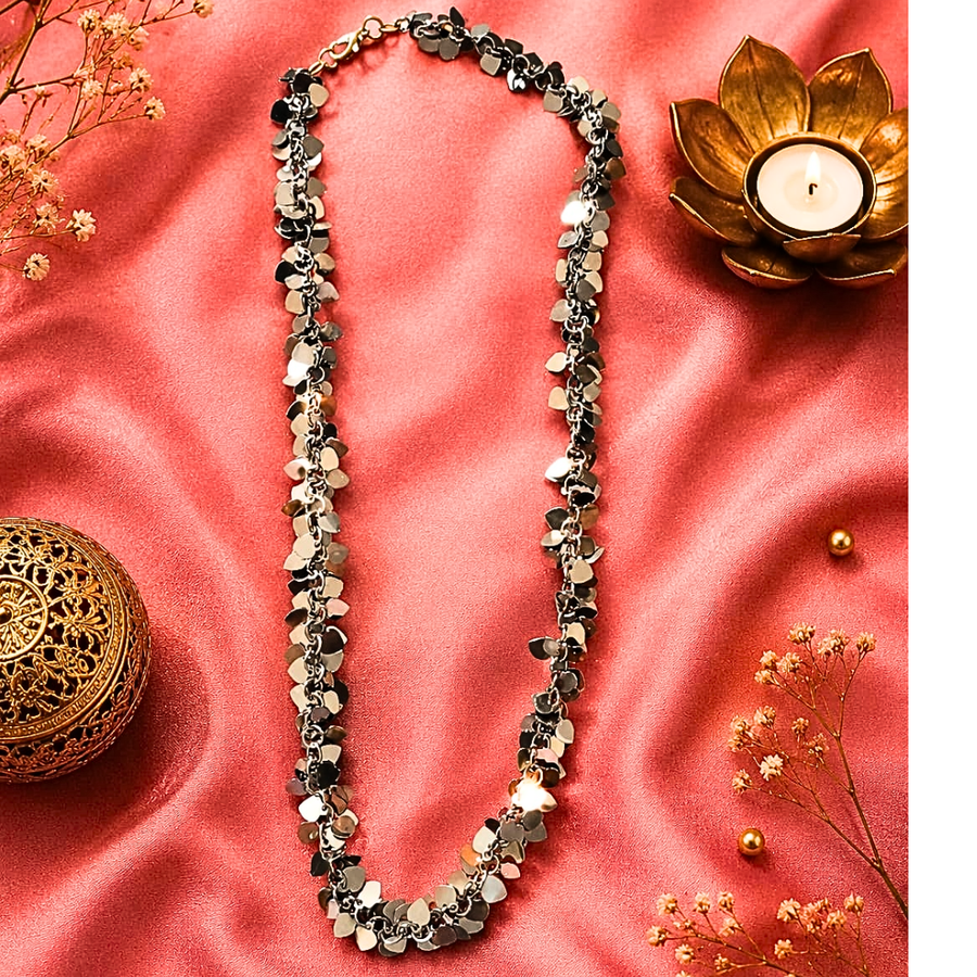 Golden Heart Statement Necklace.
