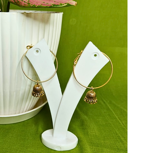 Golden Jhumki Hoop Earrings