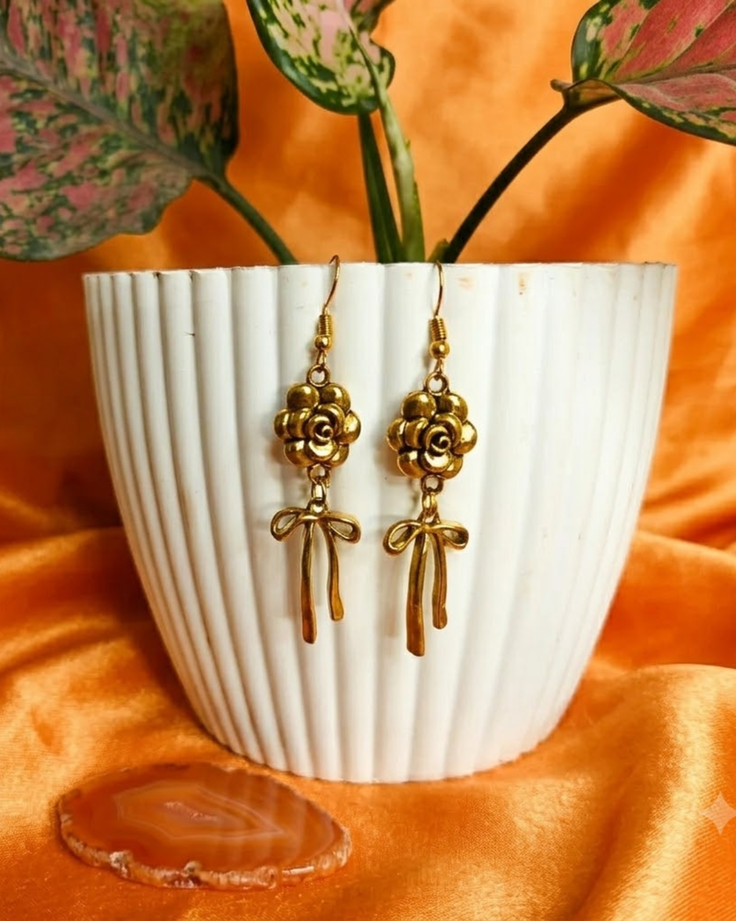 Golden Rose Dangles