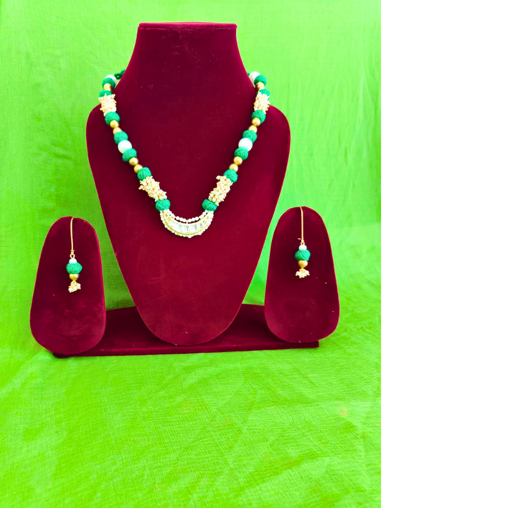 Green Royal Charm Necklace Set