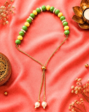 Green & Yellow Adjustable Beaded Bracelet