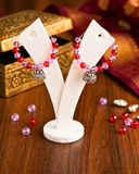 Gulabi Ruby Beaded Jhumki Earrings