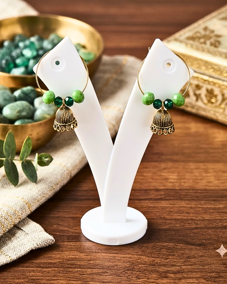 Meher Green Jhumki Earrings