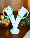 Mint Mango Beaded Hoops