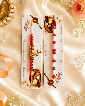 Pearl Crown Rakhi Set