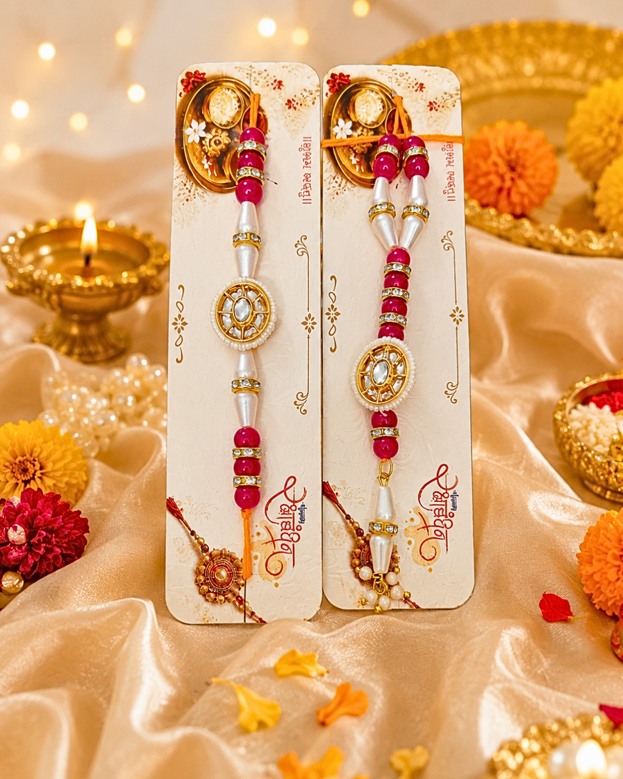 Premium Pearl Couple Rakhi