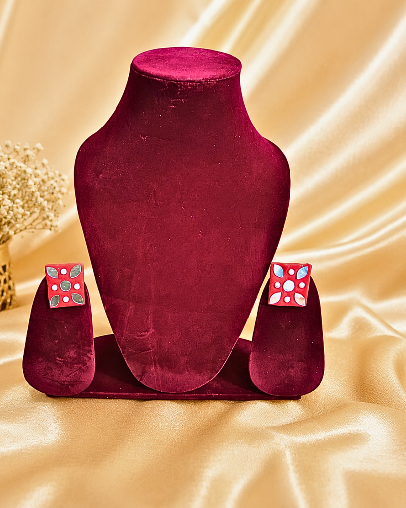 Red Fabric Earrings
