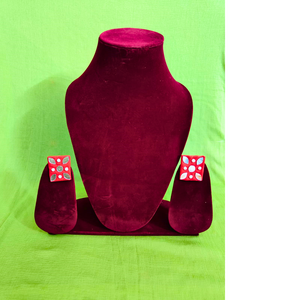 Red Fabric Earrings
