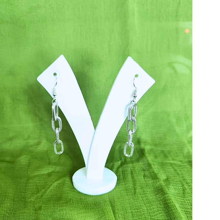Silver Link Drop Earrings