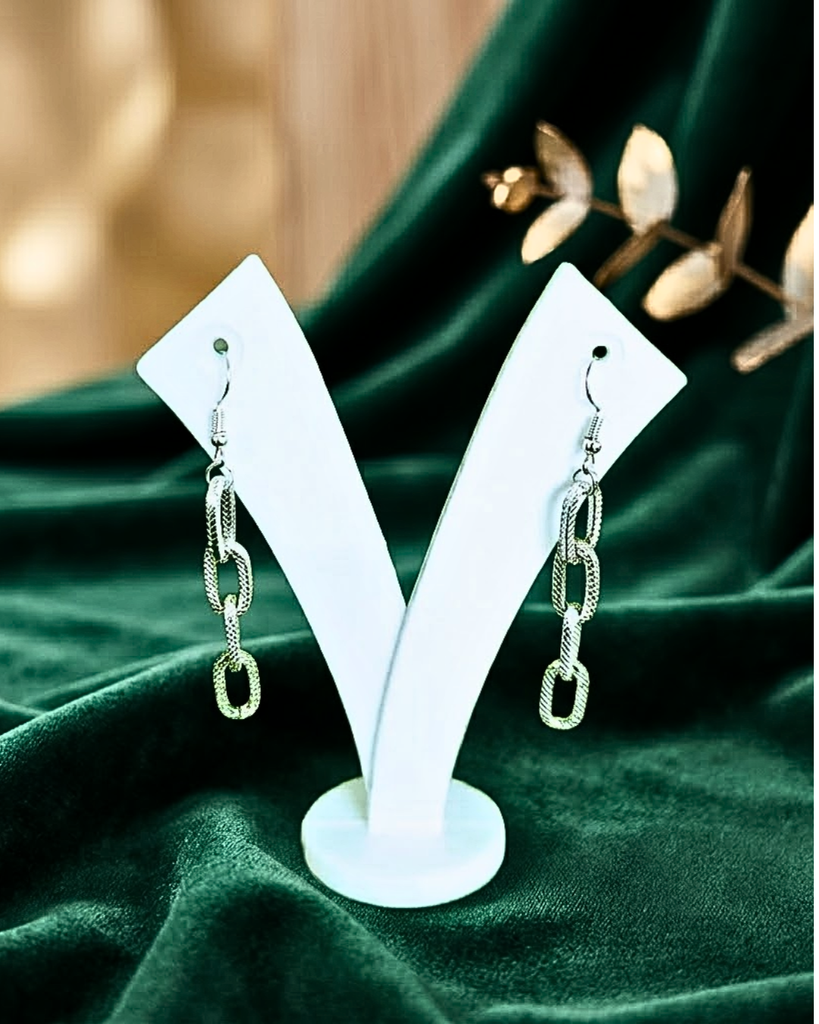 Silver Link Drop Earrings