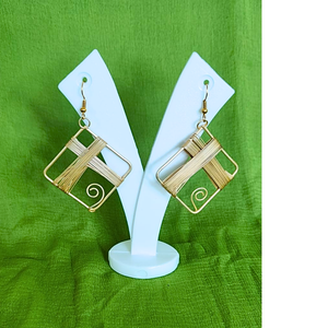 Golden Weave Square Earrings