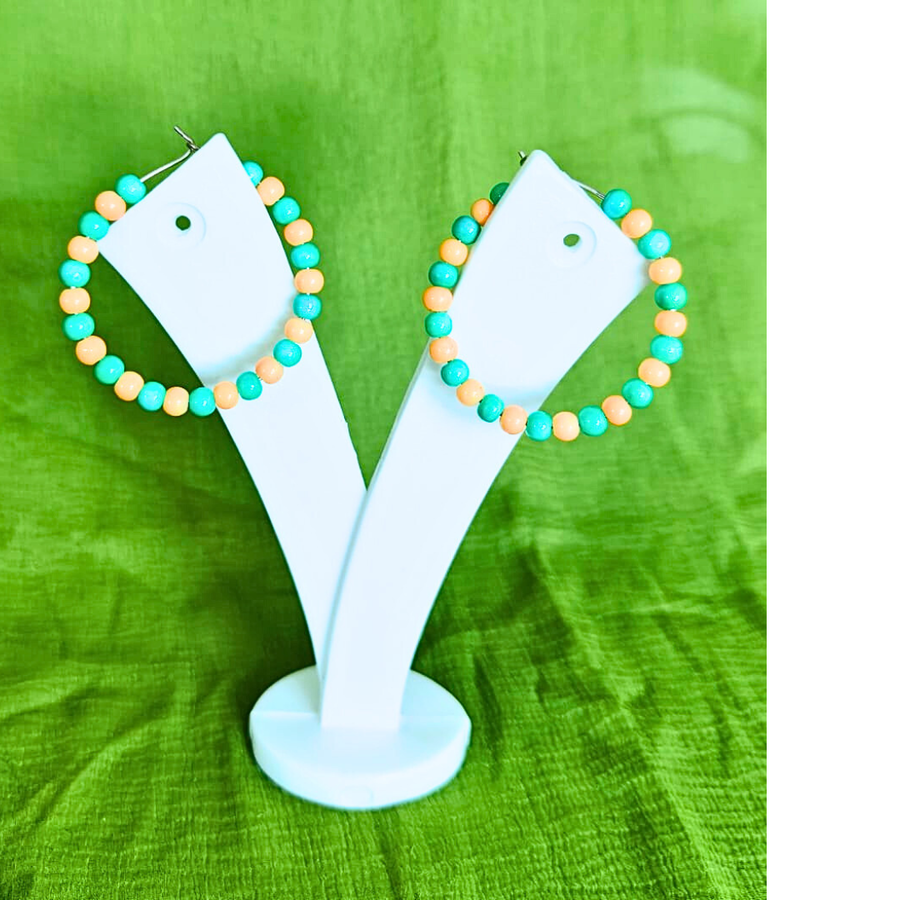 Mint Mango Beaded Hoops