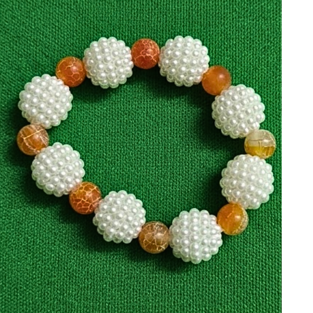 Amber Glow Pearl Bracelet.