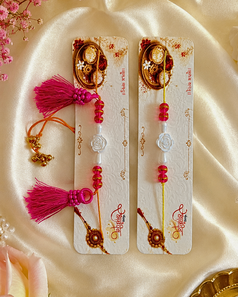 White Rose Pearl Rakhi