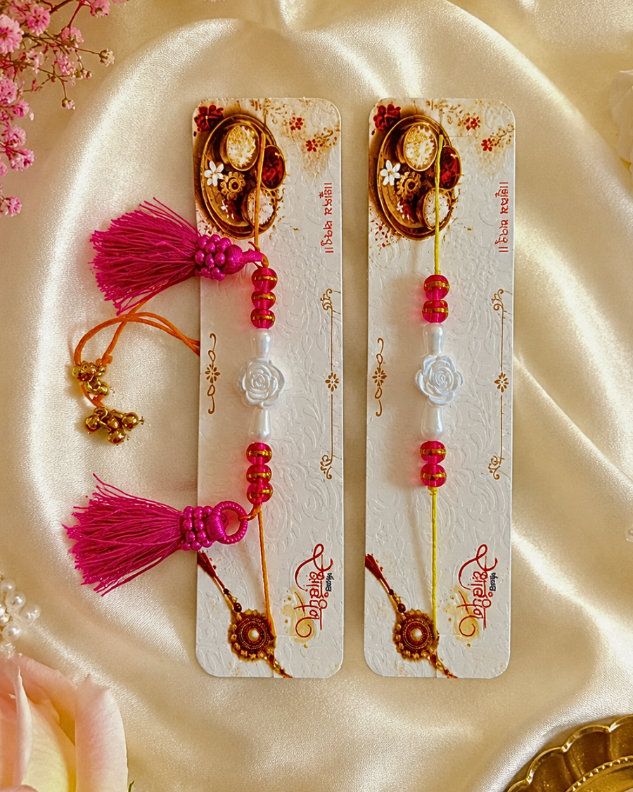 White Rose Pearl Rakhi